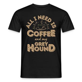 Greyhound Café Chien Café - T-shirt homme - noir - Devant - AI Model Male 178 light (178cm)