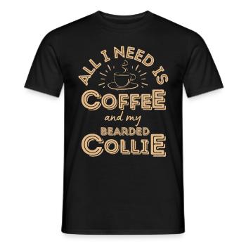 Bearded Collie Kaffee Hund Cafe - Männer T-Shirt - Schwarz - Vorne - AI Model Male 178 light (178cm)