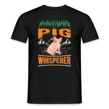 Pigs Whisperer Gift Farmer Pig - Men's T-Shirt - black - Front - AI Model Male 178 light (178cm)