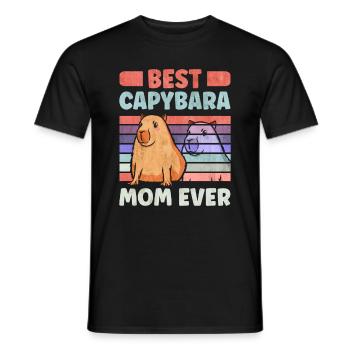Meilleure maman Capybara Ever Wasserschwein - T-shirt homme - noir - Devant - AI Model Male 178 light (178cm)