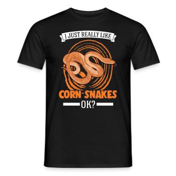 J’aime vraiment Corn Snakes Corn Snake - T-shirt homme - noir - Devant - AI Model Male 178 light (178cm)