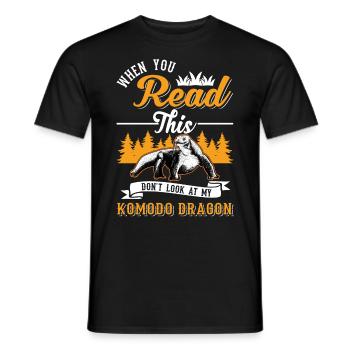 Komodowaran Komodo Dragon Waran - Männer T-Shirt - Schwarz - Vorne - AI Model Male 178 light (178cm)