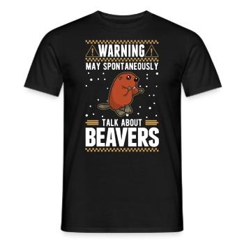 May spontaneously talk about Beavers Biber - Männer T-Shirt - Schwarz - Vorne - AI Model Male 178 light (178cm)