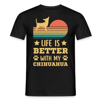 Legendary Chihuahua Vintage Retro - Men's T-Shirt - black - Front - AI Model Male 178 light (178cm)