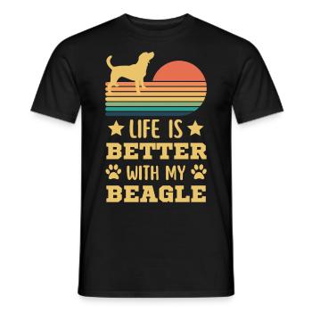 Légendaire Beagle Vintage Rétro - T-shirt homme - noir - Devant - AI Model Male 178 light (178cm)
