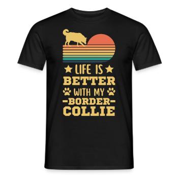 Legendary Border collie Vintage Retro - Men's T-Shirt - black - Front - AI Model Male 178 light (178cm)