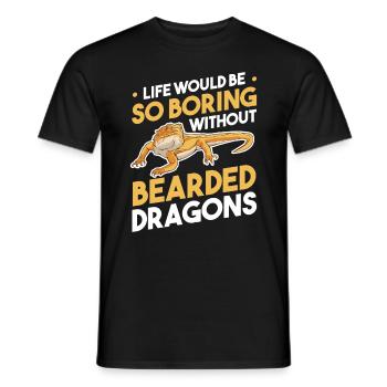 Bearded Dragon Pogona Gift - Men's T-Shirt - black - Front - AI Model Male 178 light (178cm)
