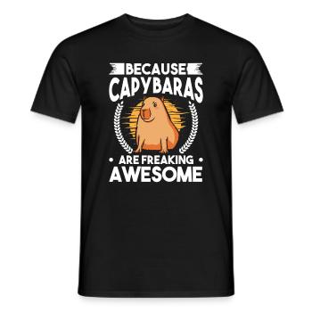 Because Capybaras are freaking awesome - Männer T-Shirt - Schwarz - Vorne - AI Model Male 178 light (178cm)