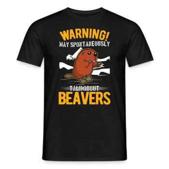 May spontaneously talk about Beavers Biber - Männer T-Shirt - Schwarz - Vorne - AI Model Male 178 light (178cm)