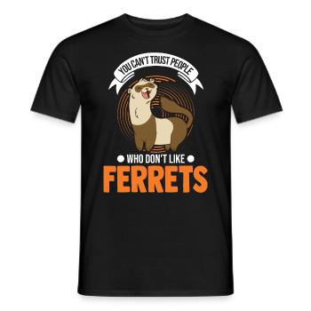 Ferret Lover Ferret Cadeau - T-shirt homme - noir - Devant - AI Model Male 178 light (178cm)