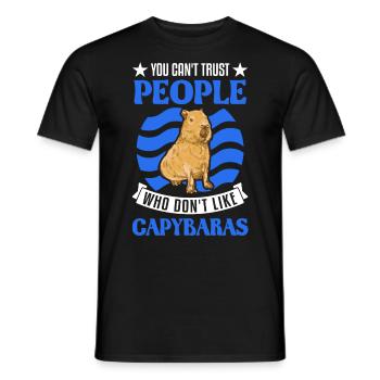 You can't trust people who don't like Capybaras - Männer T-Shirt - Schwarz - Vorne - AI Model Male 178 light (178cm)
