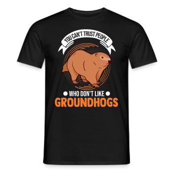 Murmeltier Groundhog Marmot Waldmurmeltier - Men's T-Shirt - black - Front - AI Model Male 178 light (178cm)