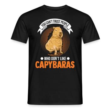You can't trust people who don't like Capybaras - Männer T-Shirt - Schwarz - Vorne - AI Model Male 178 light (178cm)