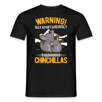 Peut parler spontanément de Chinchillas - T-shirt homme - noir - Devant - AI Model Male 178 light (178cm)