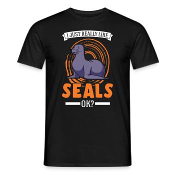 J’aime vraiment les seals seal - T-shirt homme - noir - Devant - AI Model Male 178 light (178cm)