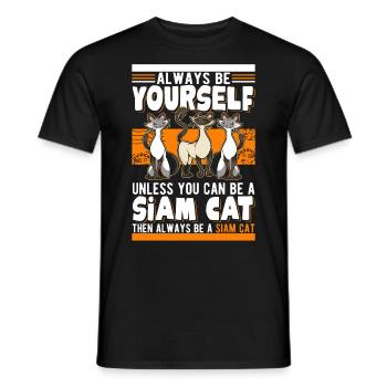 Siamese Cat Siamese Cat Siamese Cat - Men's T-Shirt - black - Front - AI Model Male 178 light (178cm)