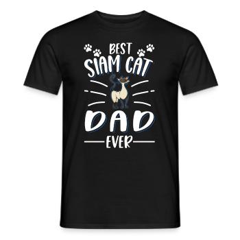 Siamese Cat Papa Siam Cat Dad Siamese Cat - Men's T-Shirt - black - Front - AI Model Male 178 light (178cm)