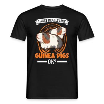 J’aime beaucoup les cochons d’Inde Meerschweinchen - T-shirt homme - noir - Devant - AI Model Male 178 light (178cm)