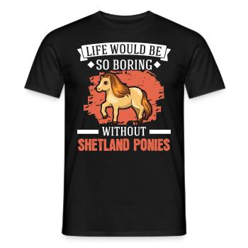 Shetland Pony Gift Shetty - Men's T-Shirt - black - Front - AI Model Male 178 light (178cm)