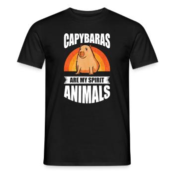 Capybaras are my spirit animals - Männer T-Shirt - Schwarz - Vorne - AI Model Male 178 light (178cm)