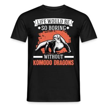 Komodowaran Geschenk Komodo Dragon Waran - Männer T-Shirt - Schwarz - Vorne - AI Model Male 178 light (178cm)