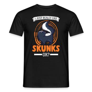 I just really like Skunks, ok Stinktier - Männer T-Shirt - Schwarz - Vorne - AI Model Male 178 light (178cm)