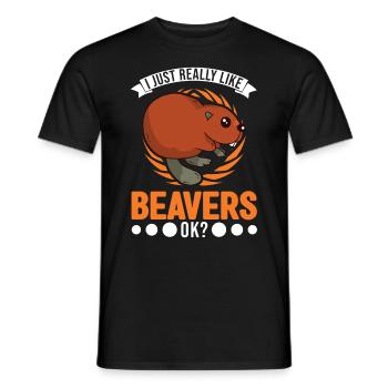 Cadeau Castor Beaver Dam Castor - T-shirt homme - noir - Devant - AI Model Male 178 light (178cm)