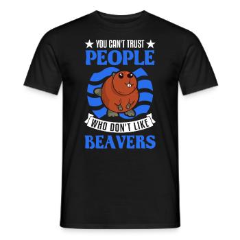 Biber Geschenk Biberdamm - Männer T-Shirt - Schwarz - Vorne - AI Model Male 178 light (178cm)