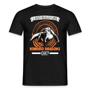 Komodowaran Komodo Dragon Waran - Männer T-Shirt - Schwarz - Vorne - AI Model Male 178 light (178cm)