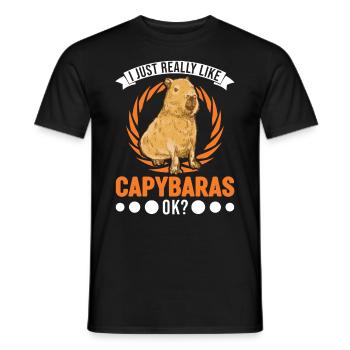 I just really like Capybaras ok capybara - Men's T-Shirt - black - Front - AI Model Male 178 light (178cm)