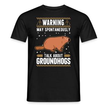 Murmeltier Geschenk Groundhog Day Woodchuck - Männer T-Shirt - Schwarz - Vorne - AI Model Male 178 light (178cm)