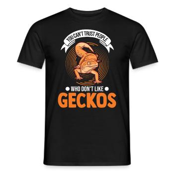 Gecko Geschenk Leopardgecko - Männer T-Shirt - Schwarz - Vorne - AI Model Male 178 light (178cm)