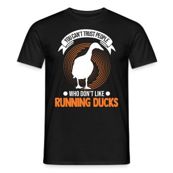 Indian Running Gift Running Duck - Men's T-Shirt - black - Front - AI Model Male 178 light (178cm)