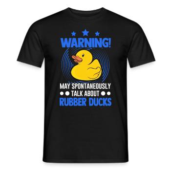 May spontaneously talk about Rubber Ducks - Men's T-Shirt - black - Front - AI Model Male 178 light (178cm)