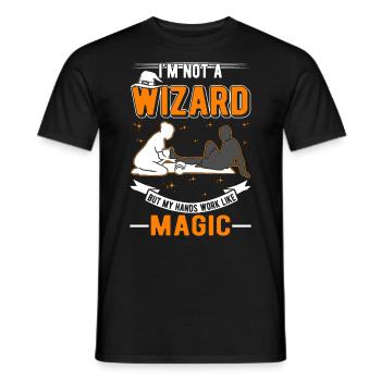 Physiotherapist Magician Physiotherapy Physio - Men's T-Shirt - black - Front - AI Model Male 178 light (178cm)