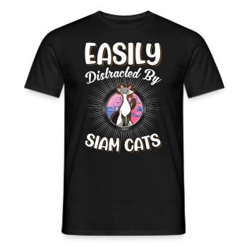 Siamese Cat Siamese Cat Siamese Cat - Men's T-Shirt - black - Front - AI Model Male 178 light (178cm)