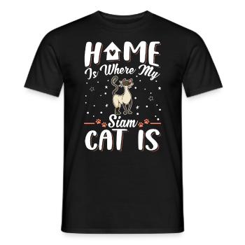 Siamkatze Zuhause Siamesische Katze Siam Cat - Männer T-Shirt - Schwarz - Vorne - AI Model Male 178 light (178cm)