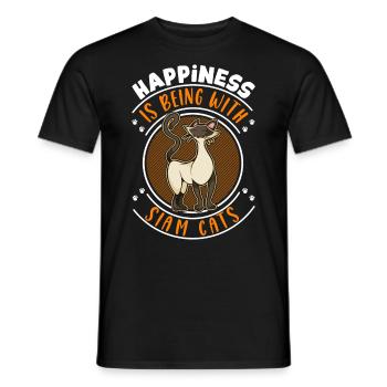 Siamese Cat Happy Siamese Cat Siam cat - Men's T-Shirt - black - Front - AI Model Male 178 light (178cm)