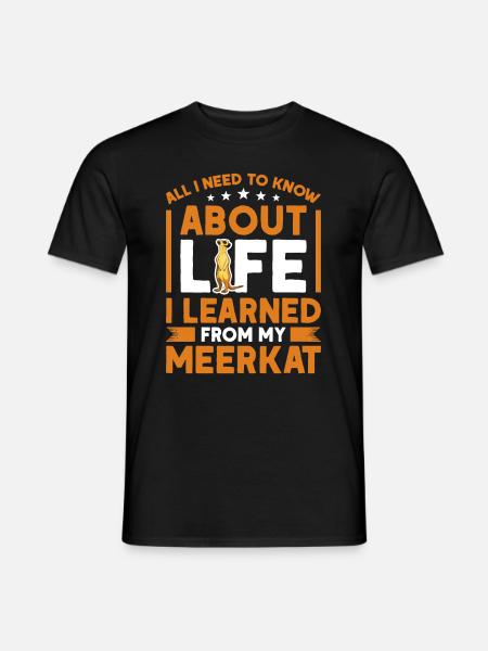 Erdmännchen Meerkat - Männer T-Shirt - Schwarz