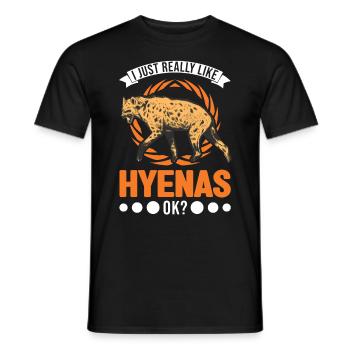 J’aime vraiment Hyenas Earth Wolf Hyena - T-shirt homme - noir - Devant - AI Model Male 178 light (178cm)