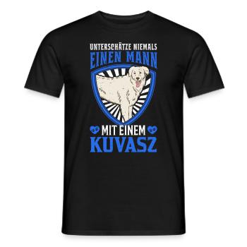 Kuvasz Mann Ungarischer Kuvasz - Männer T-Shirt - Schwarz - Vorne - AI Model Male 178 light (178cm)