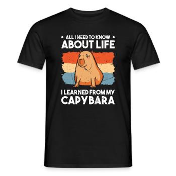 Capybara Wasserschwein Capibara - Men's T-Shirt - black - Front - AI Model Male 178 light (178cm)