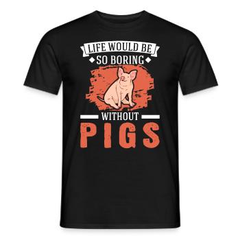 Cadeau cochon Fermier Cochons - T-shirt homme - noir - Devant - AI Model Male 178 light (178cm)