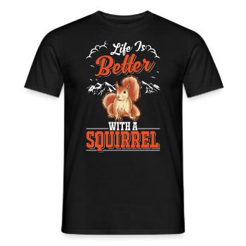 La vie est meilleure avec un écureuil Eichhörnchen - T-shirt homme - noir - Devant - AI Model Male 178 light (178cm)