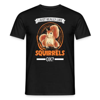 J’aime vraiment Squirrels Squirrel - T-shirt homme - noir - Devant - AI Model Male 178 light (178cm)