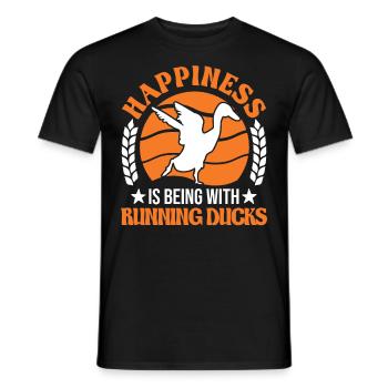 Happiness is being with Running Ducks Laufente - Men's T-Shirt - black - Front - AI Model Male 178 light (178cm)