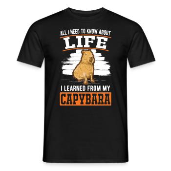 Capybara Wasserschwein Capibara - Men's T-Shirt - black - Front - AI Model Male 178 light (178cm)