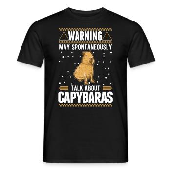 Peut parler spontanément de Capybaras - T-shirt homme - noir - Devant - AI Model Male 178 light (178cm)