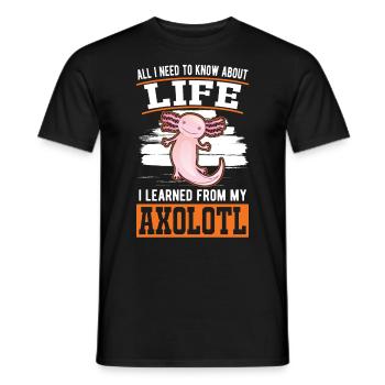 Axolotl Gift Tail Lurch - Men's T-Shirt - black - Front - AI Model Male 178 light (178cm)