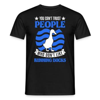 Indian Running Gift Running Duck - Men's T-Shirt - black - Front - AI Model Male 178 light (178cm)